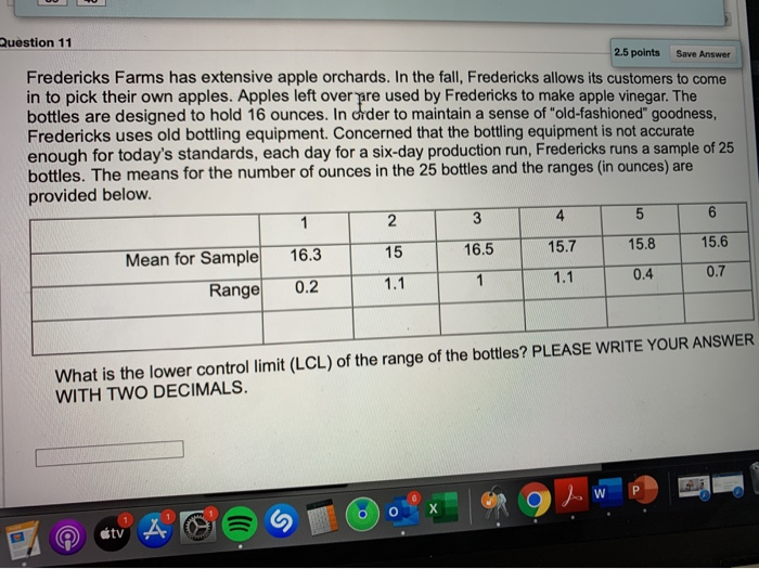 Question 11 2.5 points Save Answer Fredericks