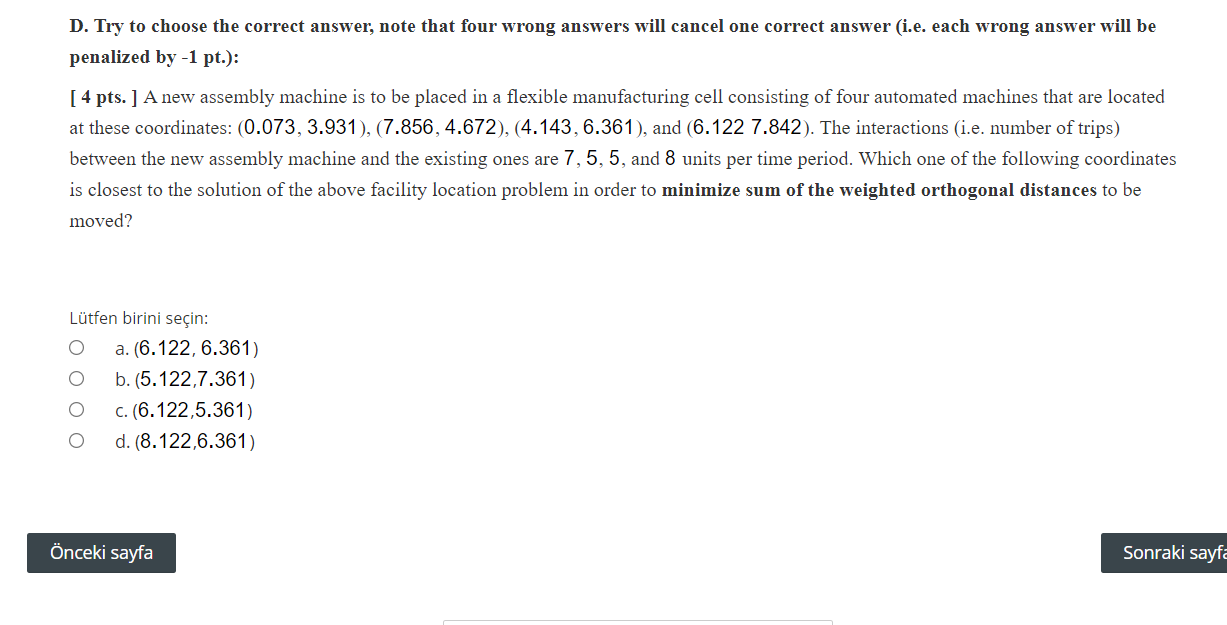 D. Try to choose the correct answer, note that