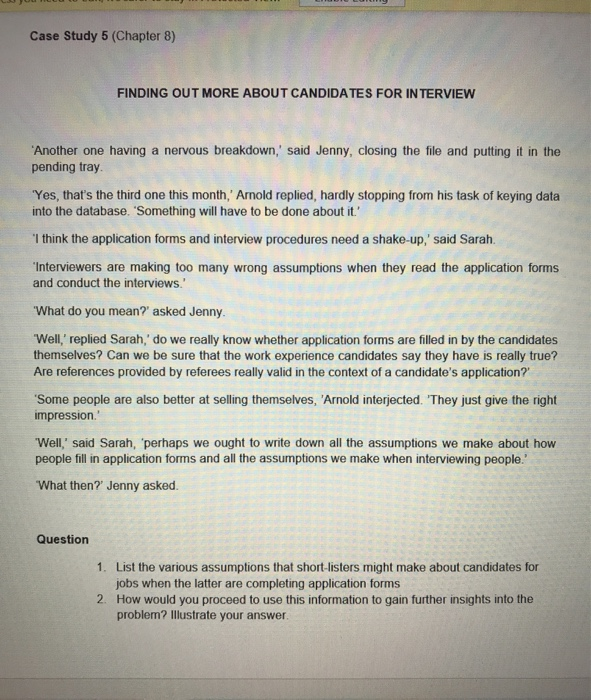 its a creative problem solving questions and