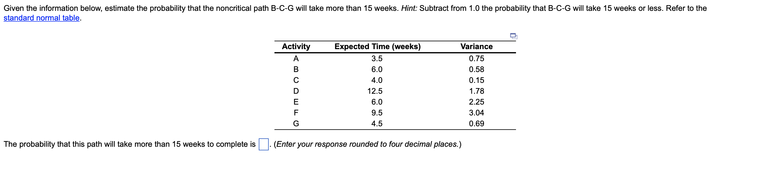 Given the information below, estimate the