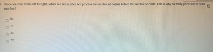 PLEASE HELP Since we read from left to right,