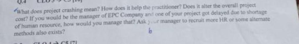 What does project crashing mean? How does it help
