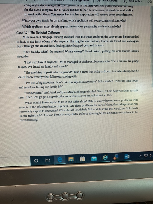 Reda aloud et Add notes companys sales manager.