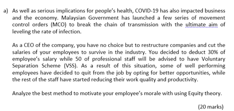 a) As well as serious implications for people's