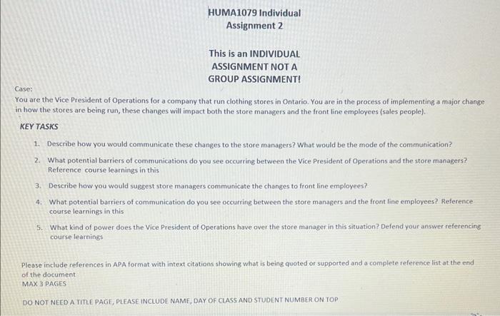 You are the Vice President of Operations for a