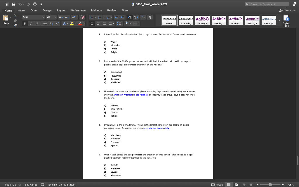 A A SU 3010_Final_Winter2021 Q Search in Document