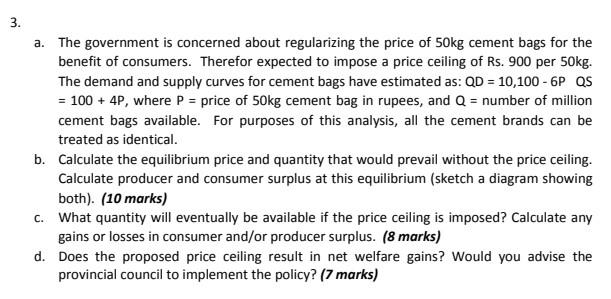 3. a. The government is concerned about