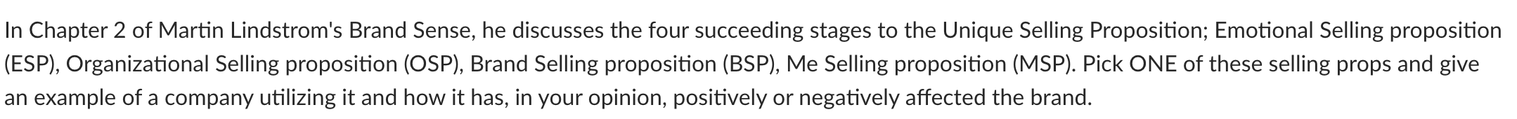 In Chapter 2 of Martin Lindstrom's Brand Sense,