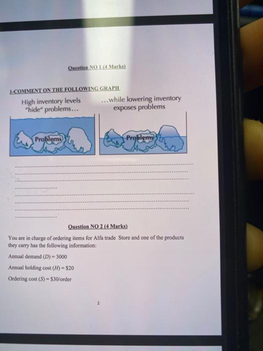 Question NO 1 & Marks) L-COMMENT ON THE FOLLOWING