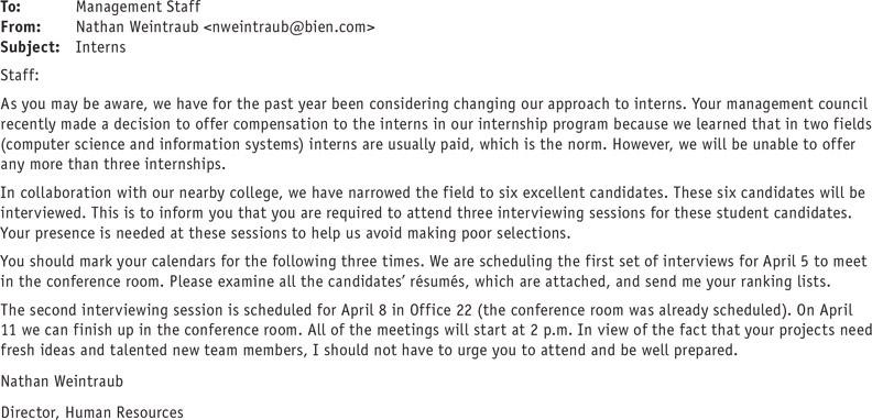 List at least five weaknesses. To: Management