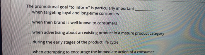 The promotional goal to inform" is particularly