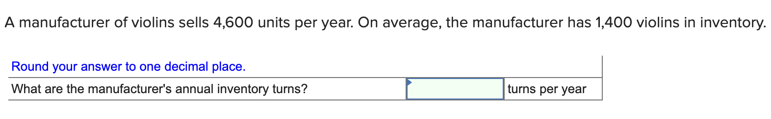 A manufacturer of violins sells 4,600 units per
