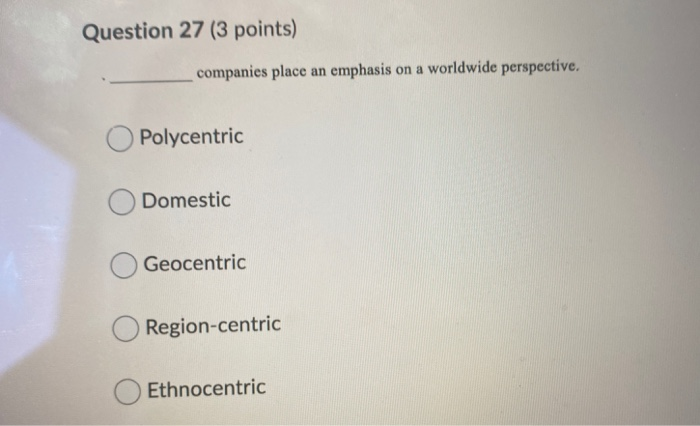 Question 27 (3 points) companies place an