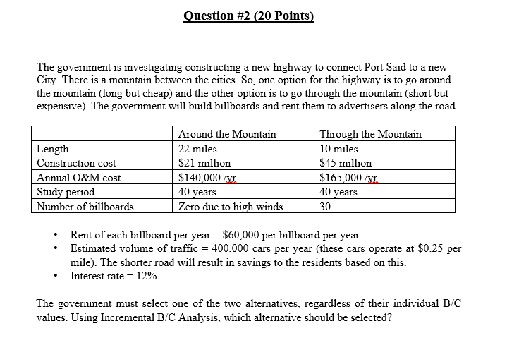 Do NOT use excel please Question #2 (20 Points)