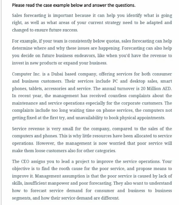 . Required Questions: Please read the case