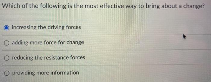 Which of the following is the most effective way
