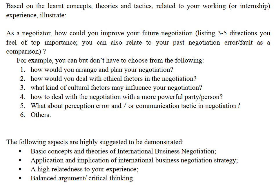 Based on the learnt concepts, theories and