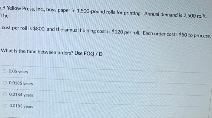 c9 Yellow Press, Inc., buys paper in 1,500-pound