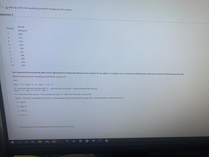 Moving to the next question prevent changes to