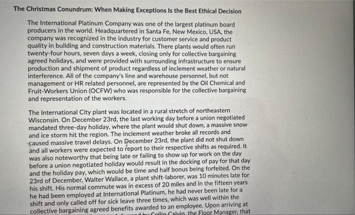 The Christmas Conundrum: When Making Exceptions