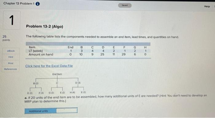 Chapter 13 Problem 1 Surved Help 1 Problem 13-2