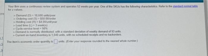 please help! Your firm uses a continuous reviow