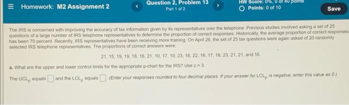 III Homework: M2 Assignment 2 Question 2, Problem