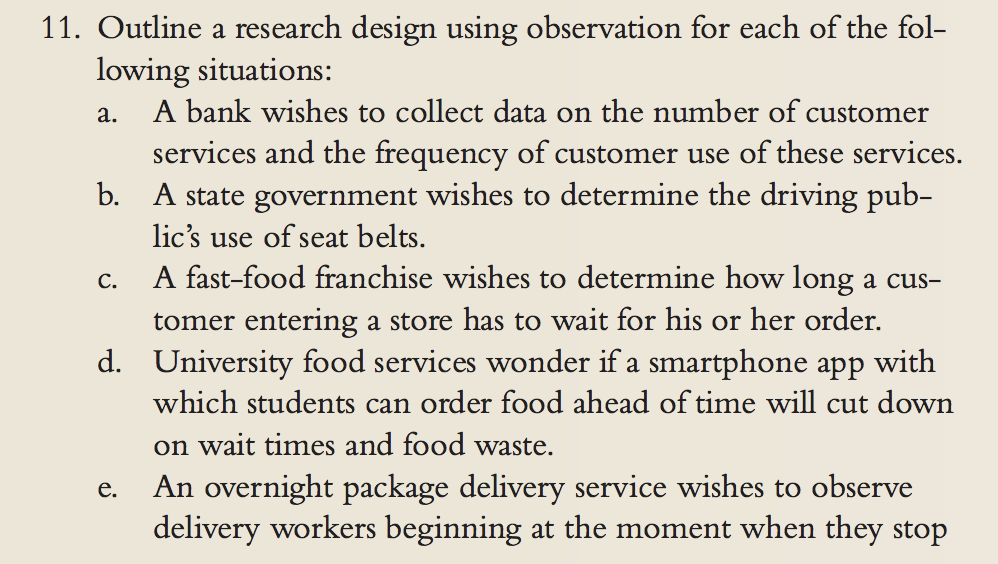 a. 11. Outline a research design using