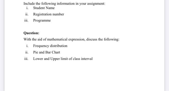 Include the following information in your