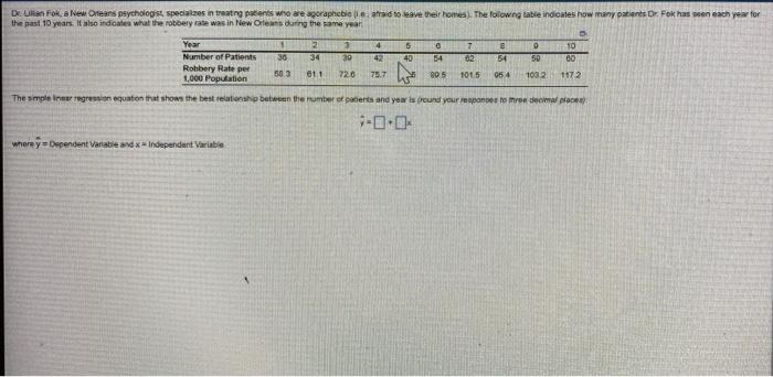 where y = Dependent Variable and x = independant