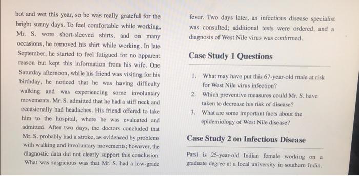 Asnwer the case study 1 questions be specific