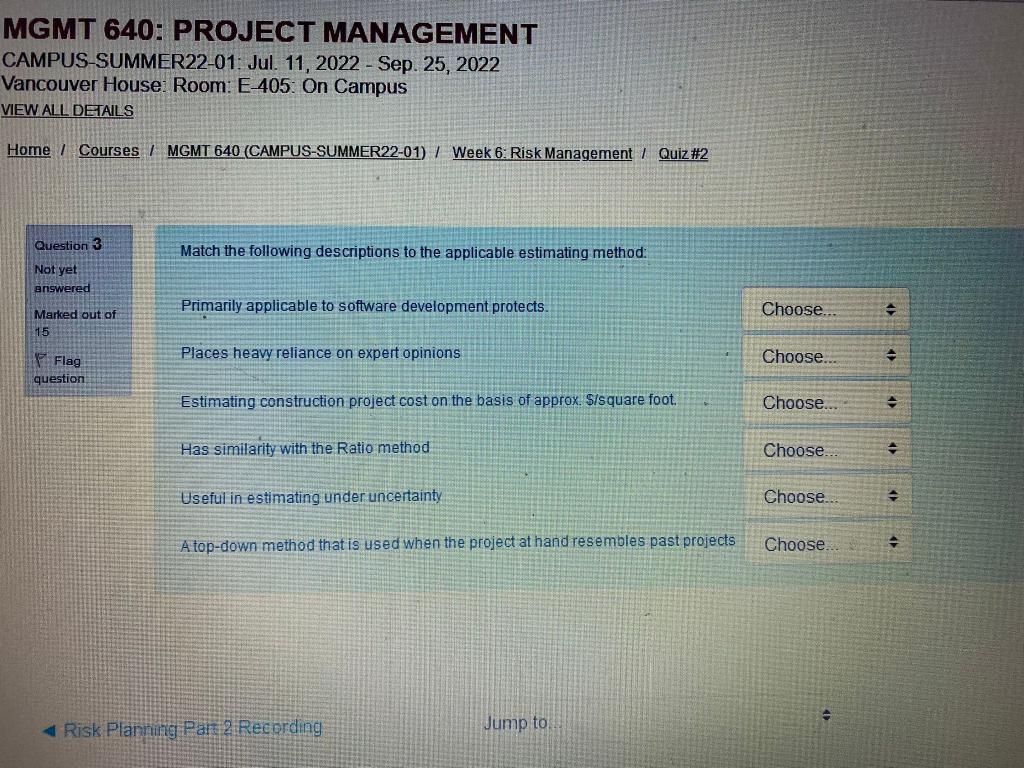 Match the following methods with the descriptions