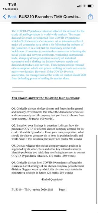 the chosen company is halliburton 1:38 Messages <