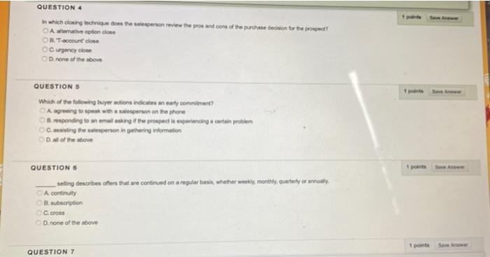 *Sales Management* QUESTION 4 in which cong