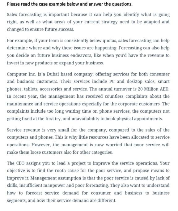 . Required Question: Please read the case example