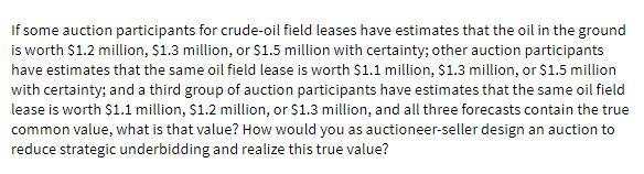 If some auction participants for crude oil field