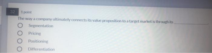 30 1 point Putting product specifications into a