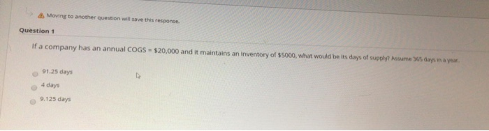 Moving to another question will save this