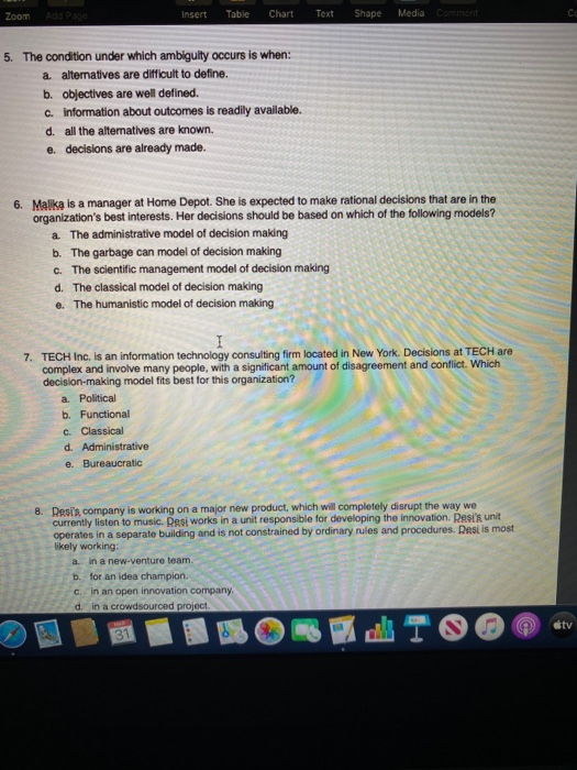 Please answer 5-8 Zoom Ado Page Insert Table