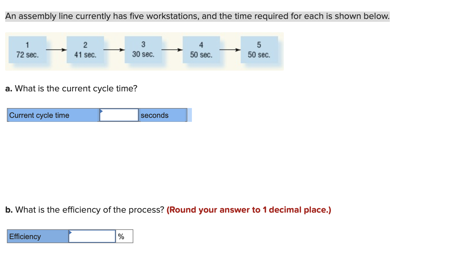 An assembly line currently has five workstations,