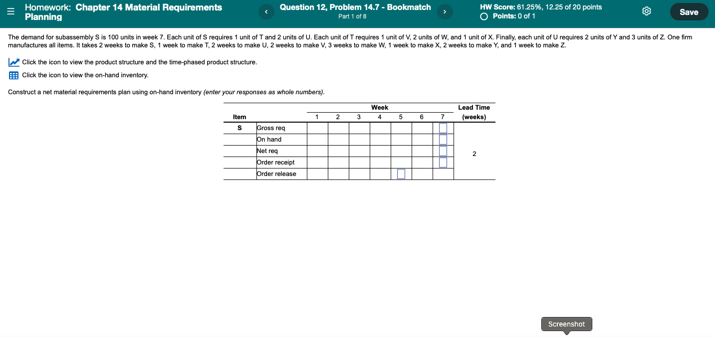 Homework: Chapter 14 Material Requirements