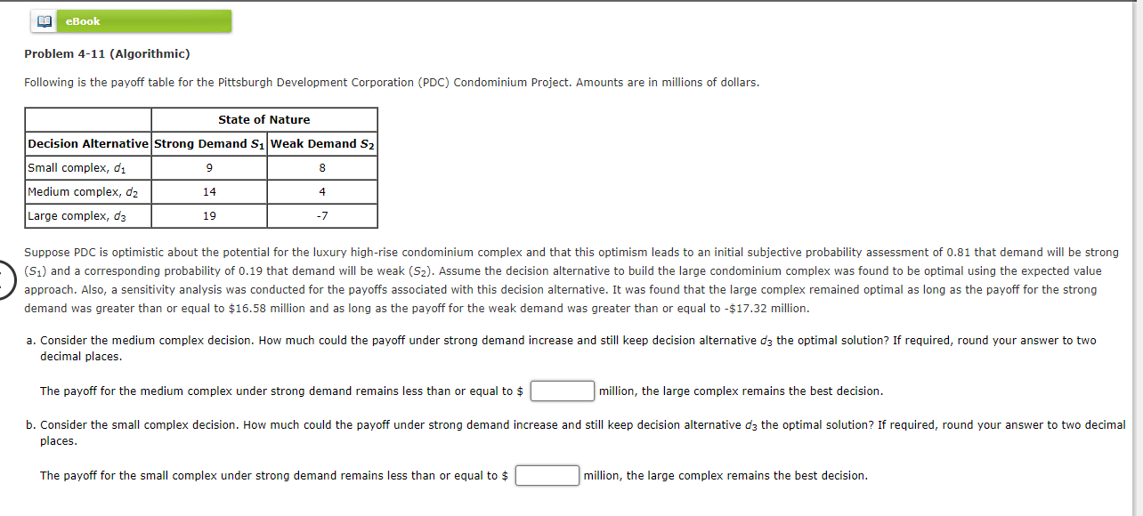 Problem 4-11 (Algorithmic) Following is the