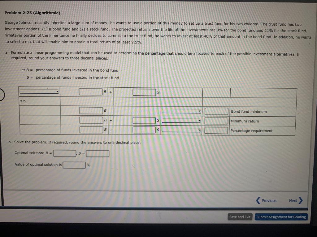 Problem 2-25 (Algorithmic) George Johnson