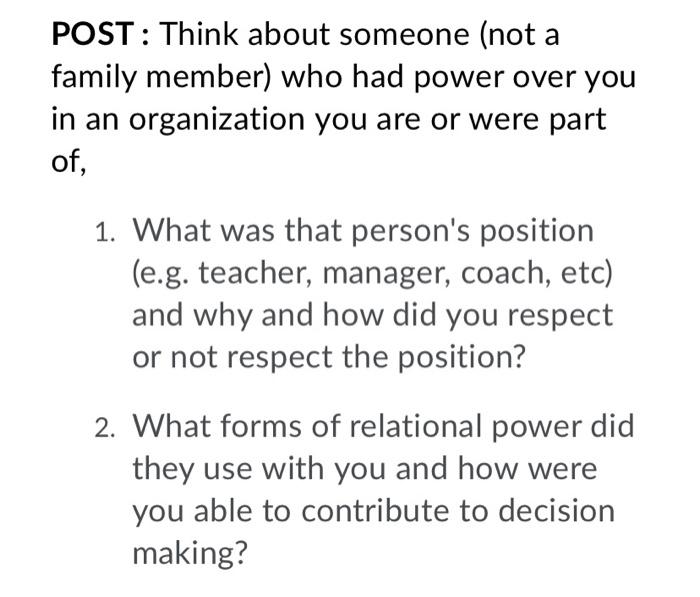 POST: Think about someone (not a family member)