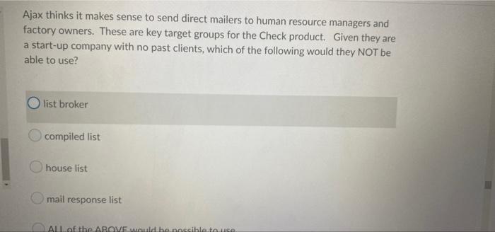 Ajax thinks it makes sense to send direct mailers