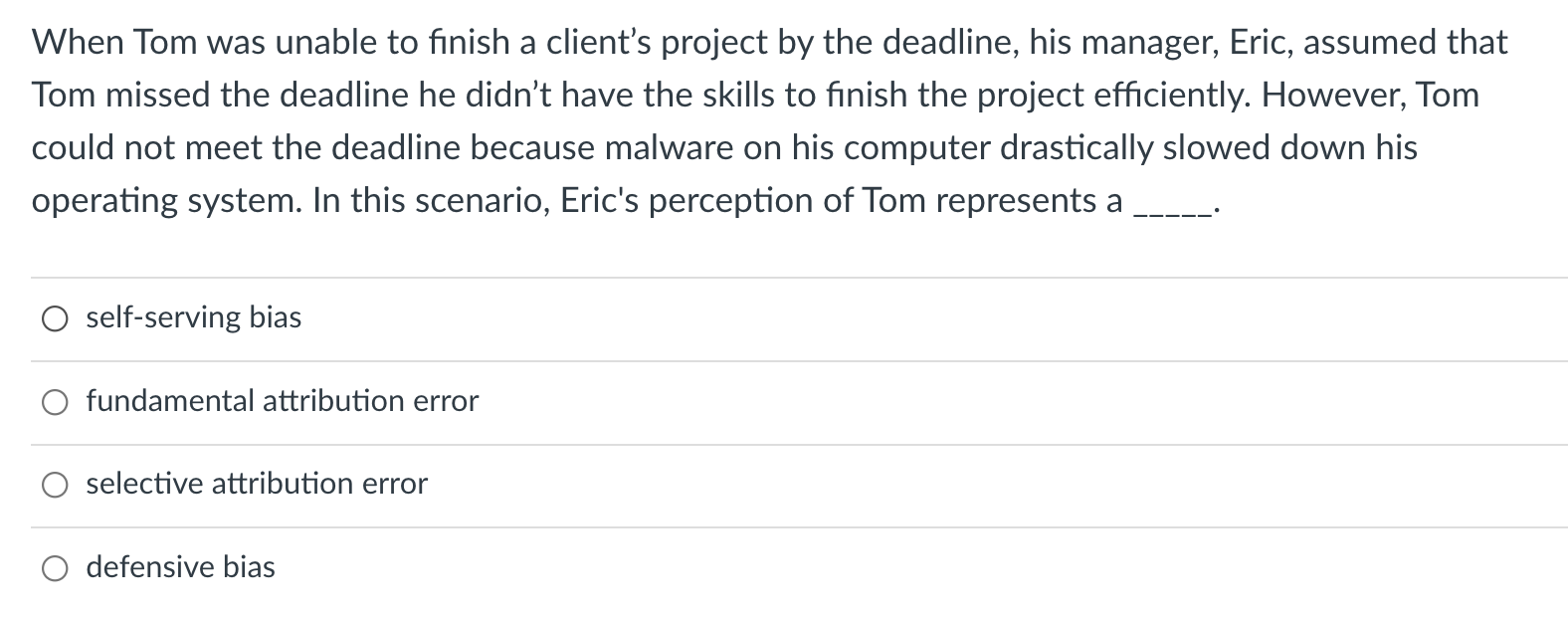 When Tom was unable to finish a client's project