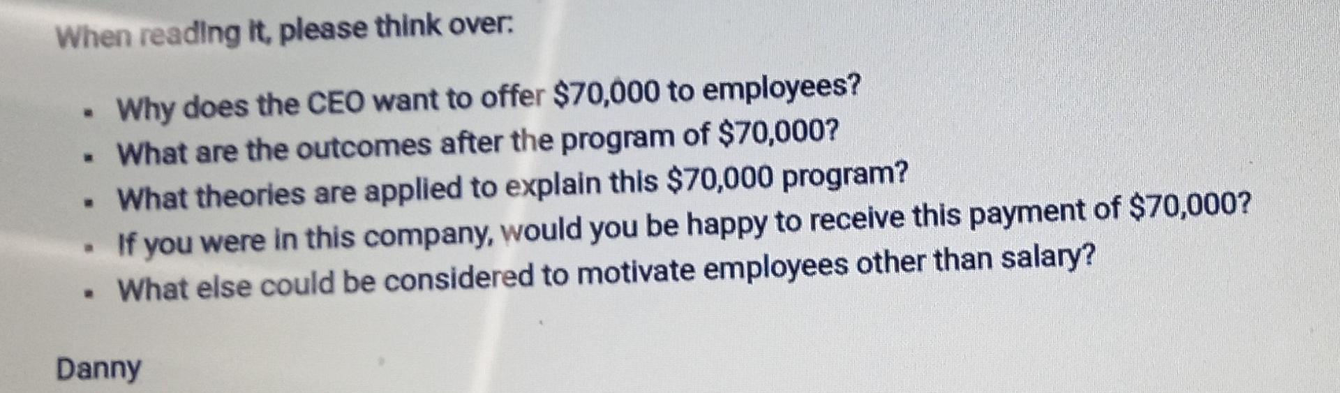 When reading it, please think over: . Why does