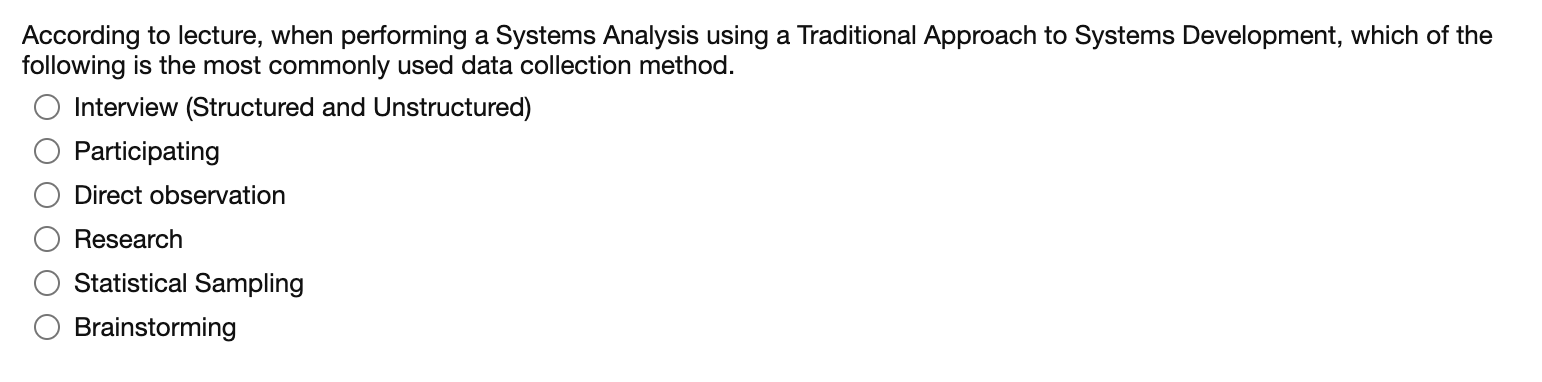 According to lecture, when performing a Systems
