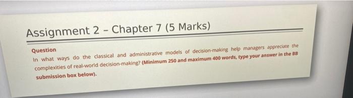 Assignment 2 - Chapter 7 (5 Marks) Question in