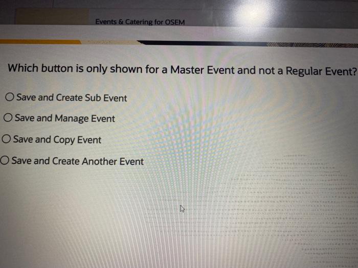 Which button is only shown for a Master Event and